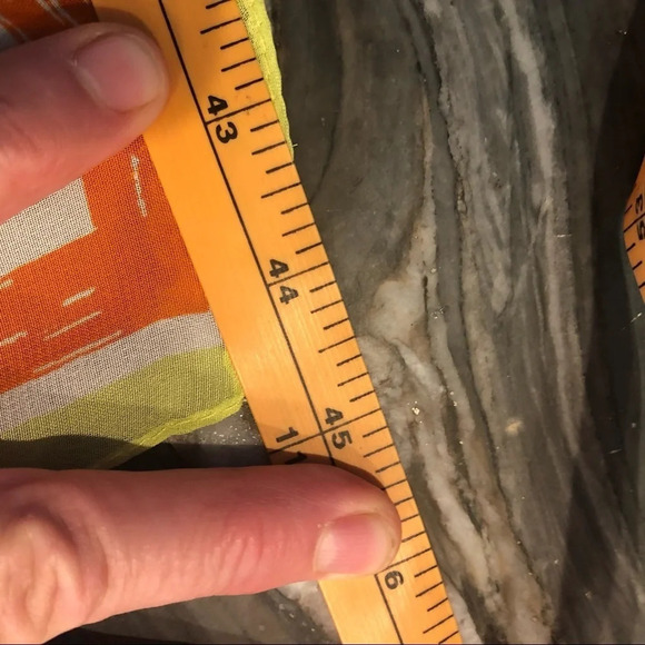 44” Square Large Vera for Target Orange Butterfly Chiffon Scarf - Picture 6 of 7